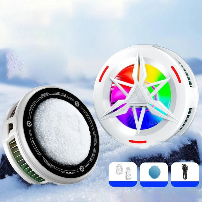 Phone Cooler for Gaming Magnetic Semiconductor Cooling Fan Back-Clip RGB Lights Fast Phone Cooling Fan for IOS Android Phone