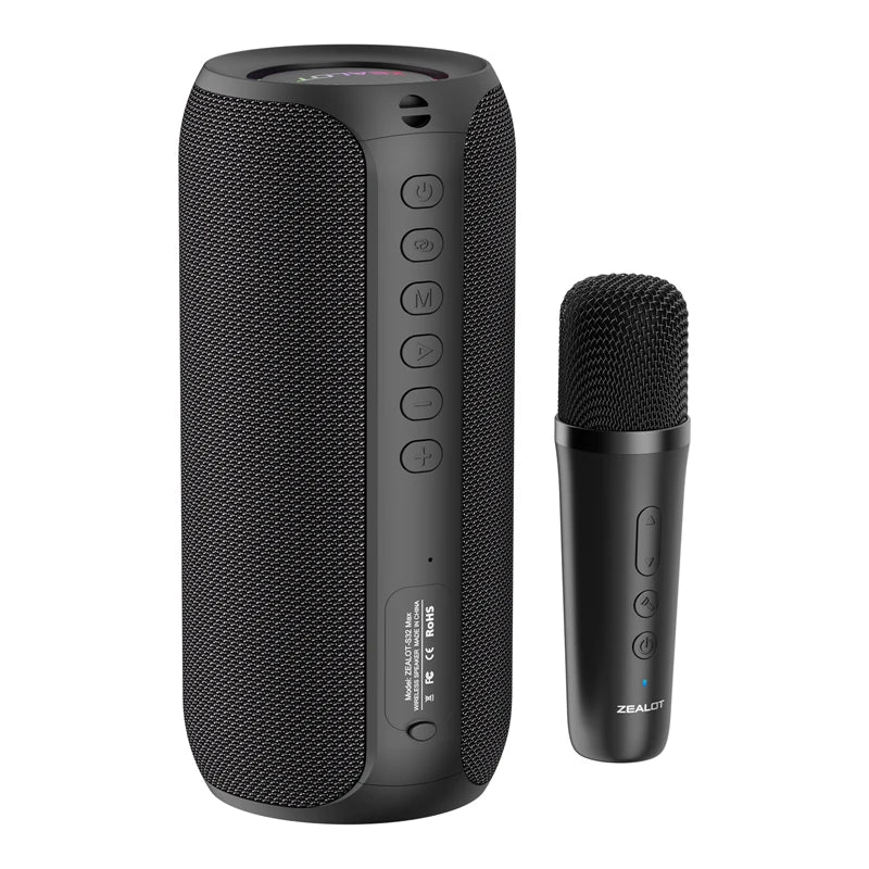 ZEALOT-S69M Karaoke Machine Portable Bluetooth 5.3 Speaker System with 1 or 2 Wireless Microphones Home Family Singing Gifts