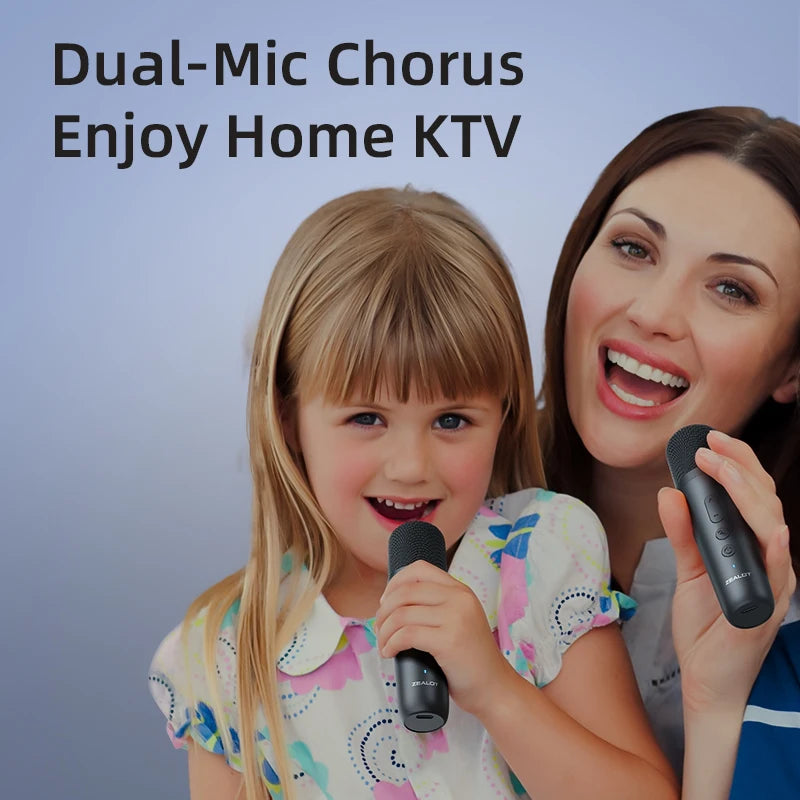 ZEALOT-S69M Karaoke Machine Portable Bluetooth 5.3 Speaker System with 1 or 2 Wireless Microphones Home Family Singing Gifts