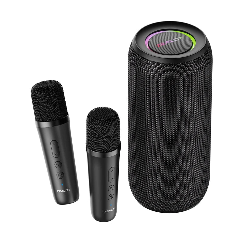 ZEALOT-S69M Karaoke Machine Portable Bluetooth 5.3 Speaker System with 1 or 2 Wireless Microphones Home Family Singing Gifts